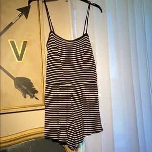 Black and white striped romper